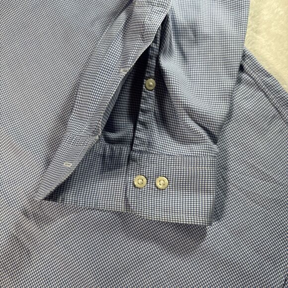 Polo Ralph Lauren Shirt Men's XXL Blue Classic Fit Houndstooth Luxury Preppy - Picture 10 of 11